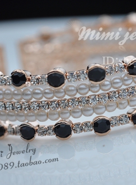 多元素镀金复古摩登叠戴ins手镯