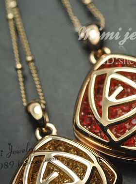 欧洲镀金珠宝水晶玫瑰短款项链