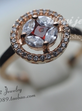 镀金水晶公主风摩登戒指