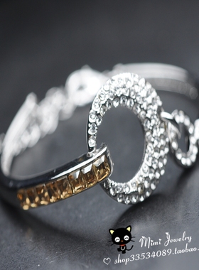 18k金复古ins水晶不对称艺术手镯