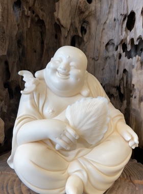 晞物堂陶瓷摆件幸福常伴弥勒笑佛弥勒佛大肚佛家用佛像