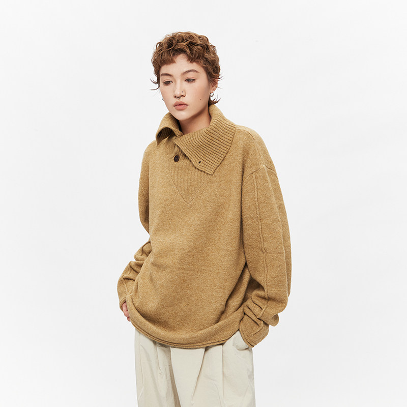 AIRHOOD 欧美2025秋冬季新款高领毛衣女套头宽松慵懒风外穿针织衫,淘宝优惠券,粉丝福利购,淘宝优惠卷