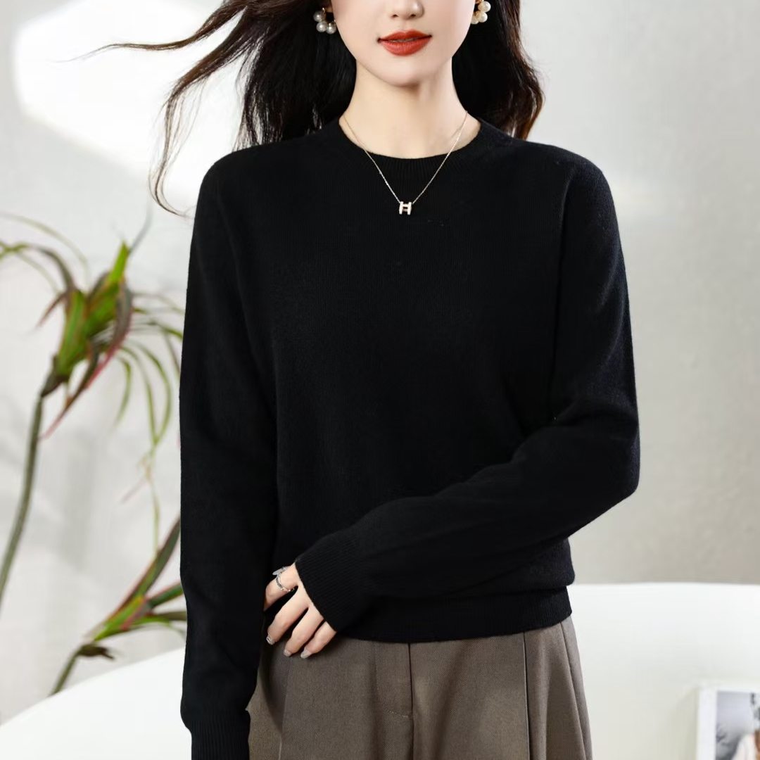 圆领】91%羊毛+9羊绒！羊毛羊绒衫女圆领长袖针织小衫,淘宝优惠券,粉丝福利购,淘宝优惠卷