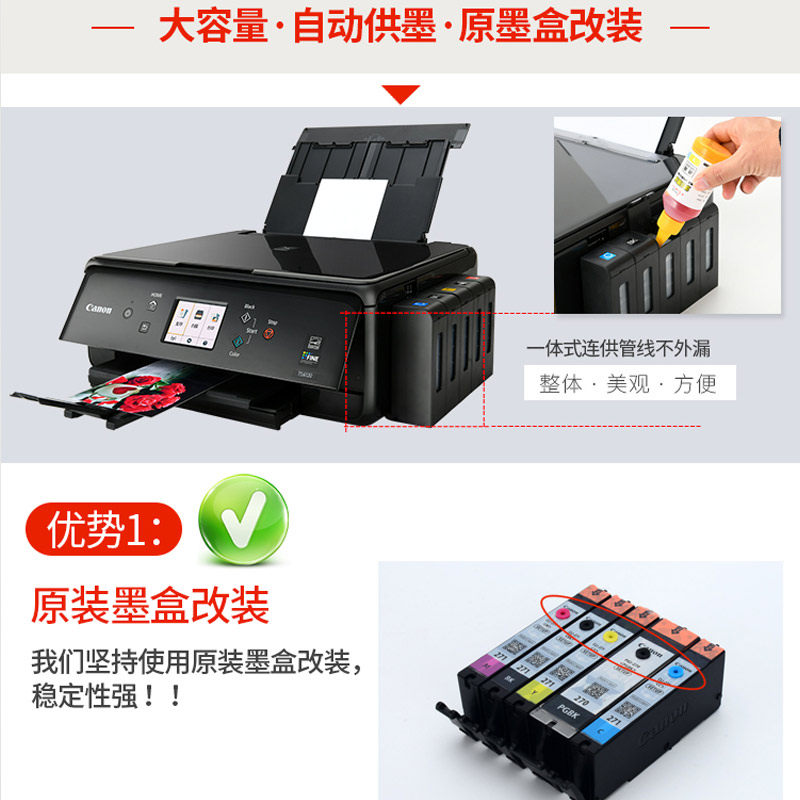 佳能ts6220一体机高清照片打印机 佳恒办公喷墨多功能一体机