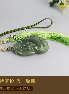 玉友和田玉冰种油青财神手把件