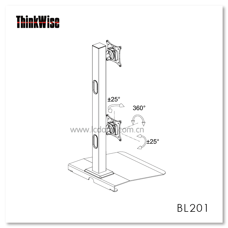 慧想液晶电脑显示器支架双屏支架升降桌面立式旋转BL201-图3