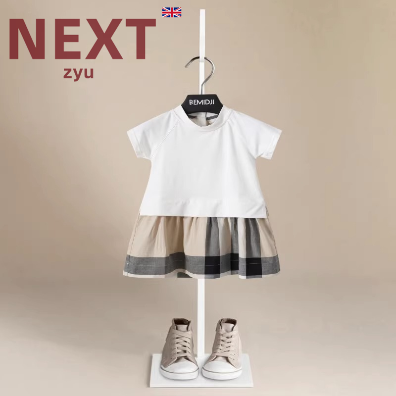 英国NEXT ZYU官方正品女童英伦风短袖连衣裙夏宝宝公主纯棉连衣裙 - 图1