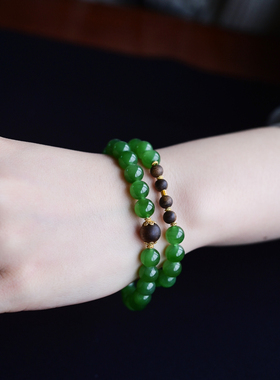 一斤钻戒天然和田碧玉24K金