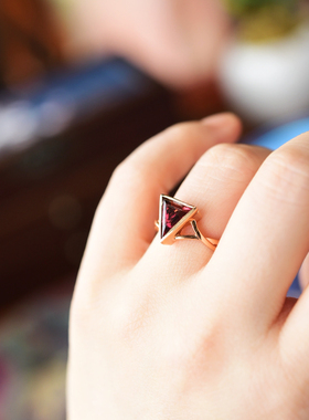 一斤钻戒 bai分百天然原矿碧玺戒指多切面工艺18k厚金 港码圈口14