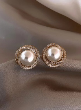 花开富贵花瓣项链戒指耳环组合装环绕珍珠轻奢饰品直播新款锁骨链