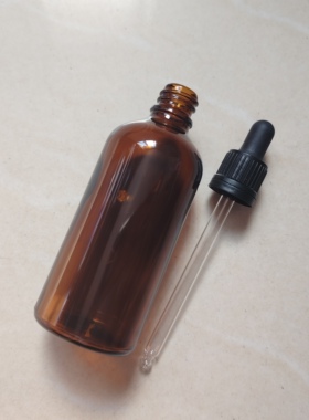 100ML茶色精油瓶分装瓶茶色避光瓶100ML茶色玻璃滴管瓶滴管盖瓶