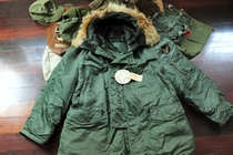 Rare and new with hanging plate Army version 61 years USAF N3B black mark white word wolf hairy version XL size