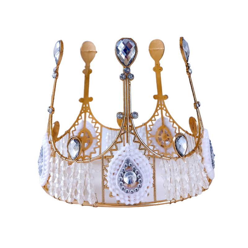 网红情人节蕾丝皇冠蛋糕装饰满天星珍珠摆件儿童女王生日派对装扮