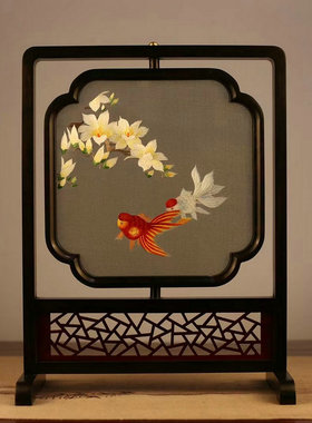 纯手工苏绣双面绣实木材质礼盒装