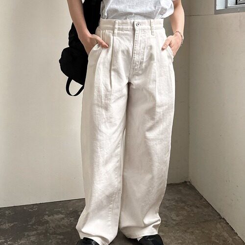 推荐！日单品牌夏季新品时尚百搭高腰水洗棉萝卜直筒牛仔裤29601