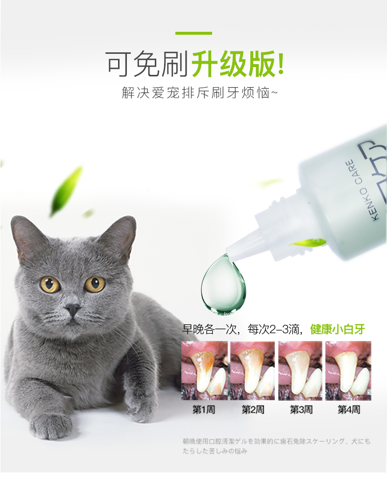 日本Mind up猫用口腔清理凝胶啫喱可食用软化牙结石修复牙龈50ml - 图0