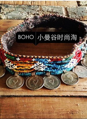 波西米亚风嬉皮钱币串珠夸张项链