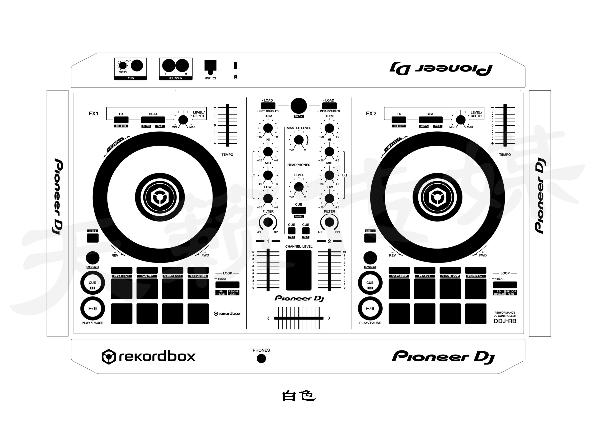 先锋DDJ-RB DJ控制器面板贴膜.打碟机个性炫彩贴，可个性定制 - 图3