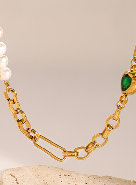 欧美不锈钢爱心项链锁骨链