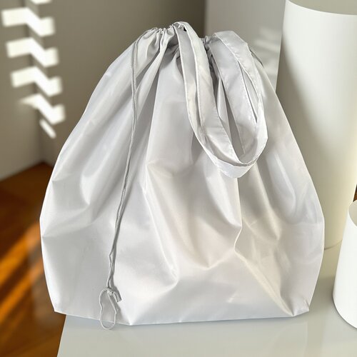 10元3个~纯色灰色便携折叠购物袋抽绳袋轻便买菜环保袋尼龙收纳袋 - 图2