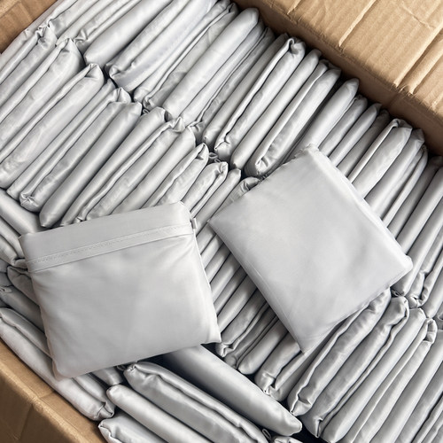 10元3个~纯色灰色便携折叠购物袋抽绳袋轻便买菜环保袋尼龙收纳袋 - 图3