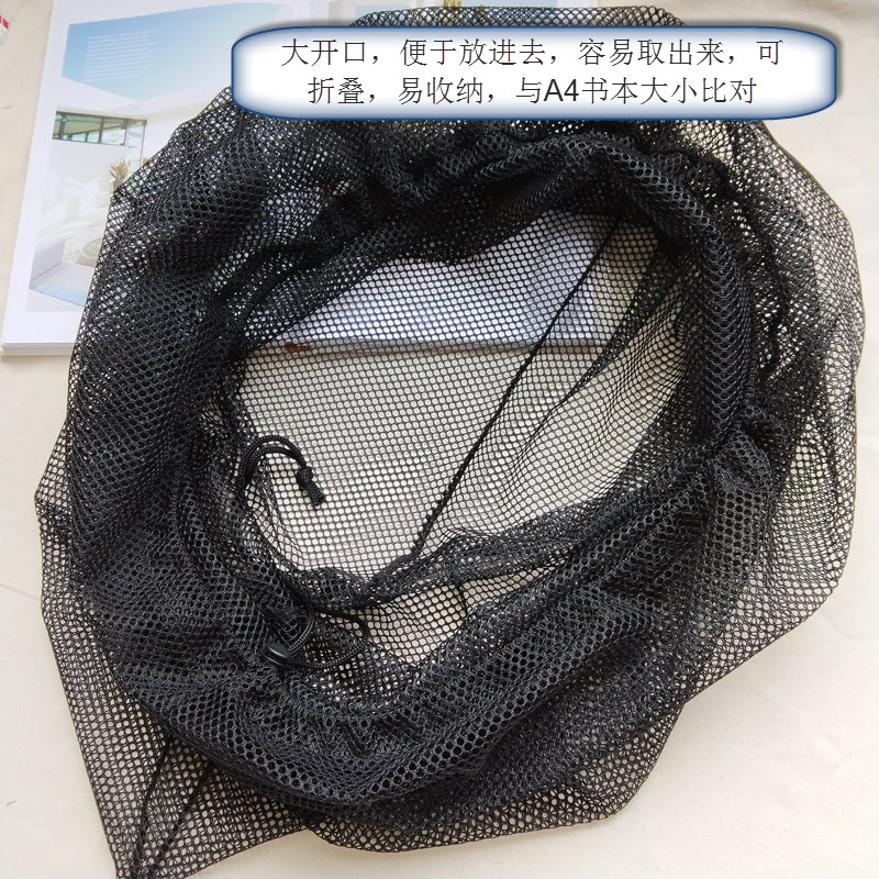 加大超结实玩具收纳袋黑色尼龙镂空网袋抽绳网纱袋透明整理袋网兜 - 图2