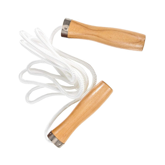 Wooden handle wooden skipping rope for students, adults and beginners