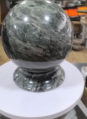 九龙璧天然玉石来运转风水球可旋转圆球现代桌面工艺品摆件
