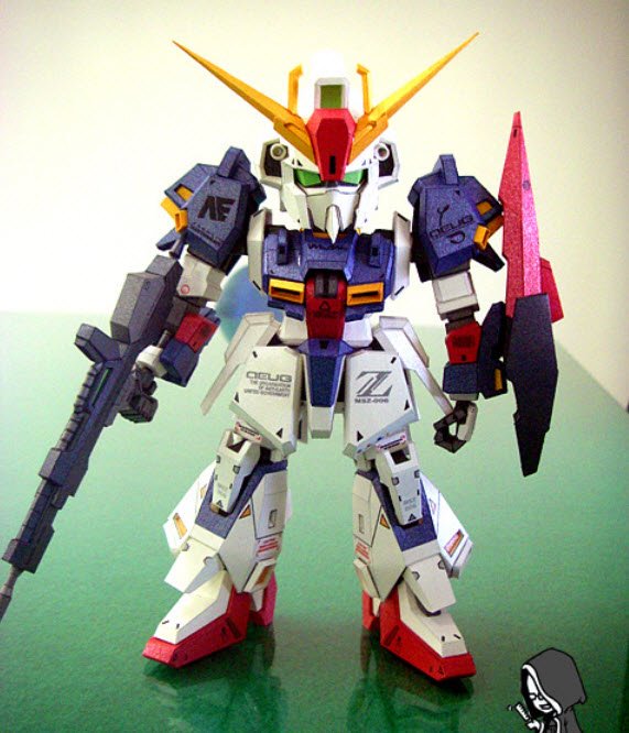 K纸魂 SD MSZ-006 ZETA GUNDAM高达纸模型免划折线免切割-图0