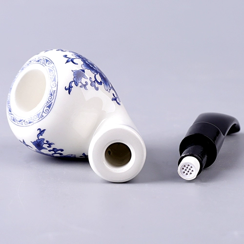 Apple, керамические сине-белые старомодные курительные принадлежности ручной работы