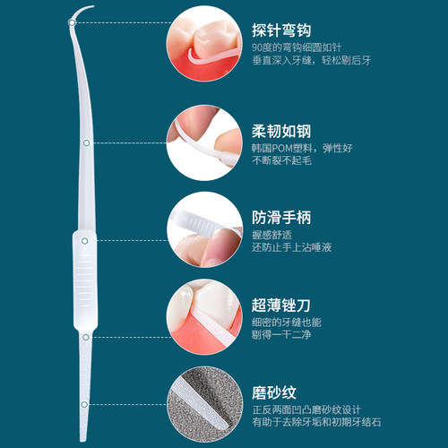 韩国独立包装牙签家用盒装一次性超细弯钩勾随身便携塑料剔牙神器 - 图2