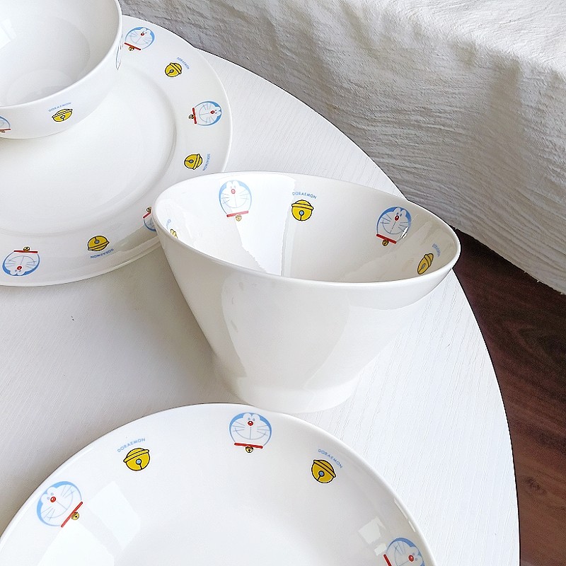 哆啦A梦陶瓷餐具家用陶瓷碗米饭碗面碗 陶瓷盘子深盘平盘甜品盘子,淘宝优惠券,粉丝福利购,淘宝优惠卷