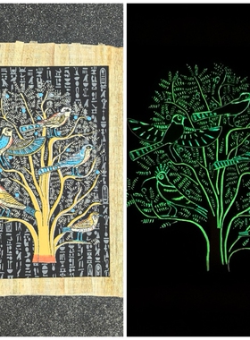 埃及原产正宗莎草纸画夜光效果
