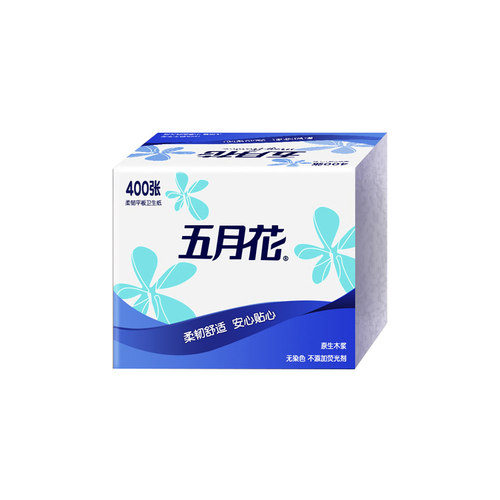 五月花平板压花卫生纸厕所厕纸草纸家用实惠装整箱批特价400张6包 - 图3