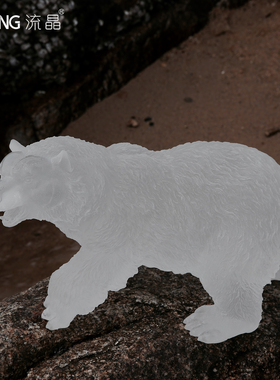 NEWKNG流晶透明居家装饰雪熊摆件