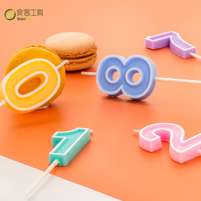 食客工具 生日蜡烛蛋糕装饰网红创意小熊蜡烛数字彩色火焰蜡烛 - 图0