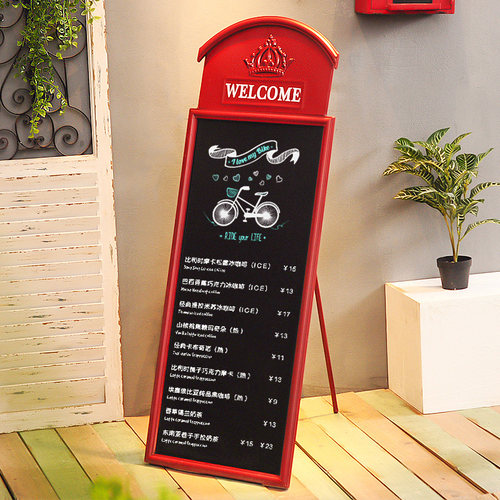 复古工业风留言板酒吧咖啡馆餐厅创意落地黑板挂件墙上装饰品壁挂 - 图1