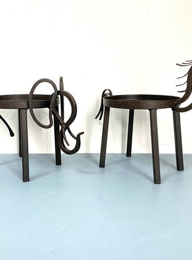 复古怀旧烛台金属动物造型装饰