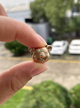 复古金色服气满满小猪转运珠配件