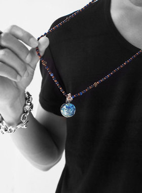 琉璃珠骷髅配饰时尚风现货银吊坠