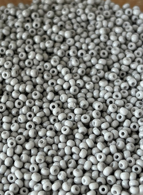 diy串珠基础百搭材料玻璃珠莫兰迪色系浅灰色捷克米珠 10/0