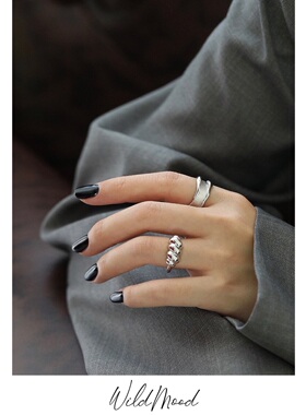 野生螺纹拉丝不规则戒指