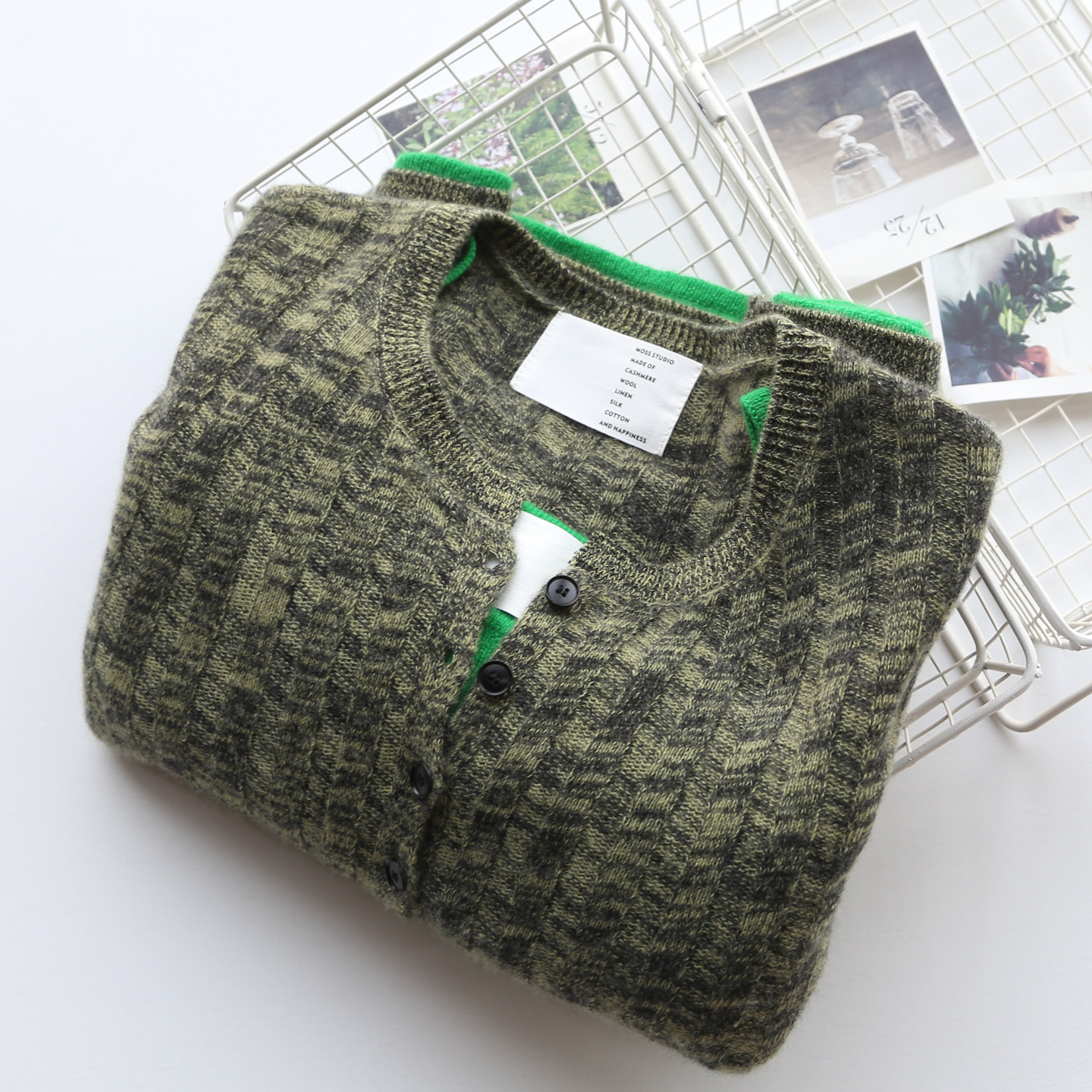 秋冬女士复古绿显白软糯舒适山羊绒针织Cashmere开衫毛衣上衣,淘宝优惠券,粉丝福利购,淘宝优惠卷