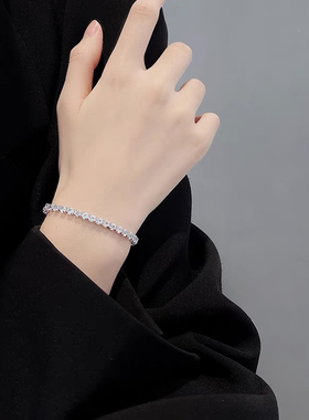 特价！纯银手链 简约大气镶嵌水钻手链女 学生手饰品礼物