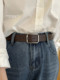 Simple Korean style square buckle belt for men and women