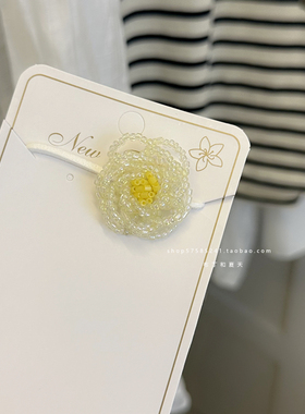 温柔法式choker小众珠子项链颈链锁骨链脖子装饰春夏秋装饰花朵女