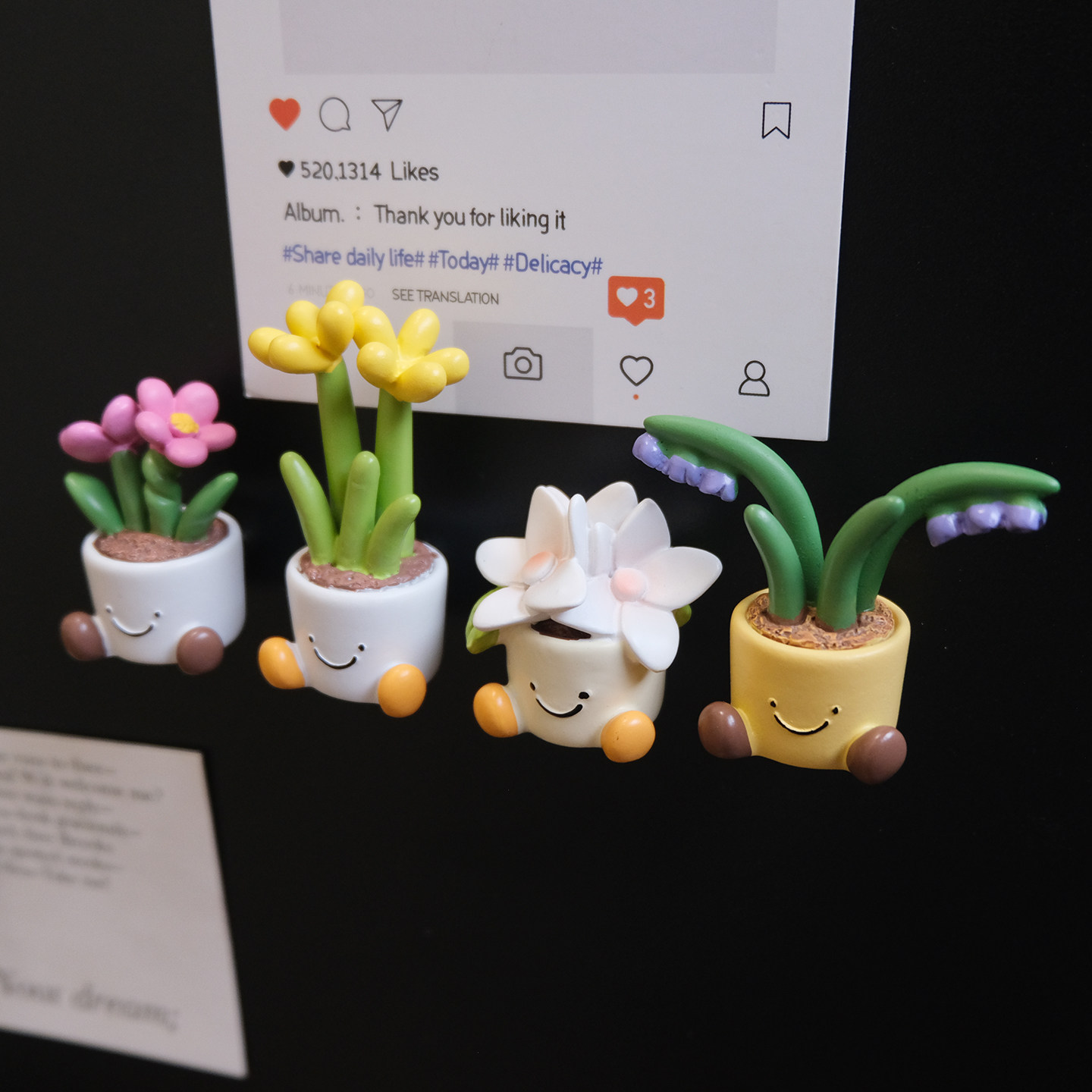 韩国可爱花朵盆栽冰箱贴磁贴2026新款创意洞洞板装饰展示磁吸摆件,淘宝优惠券,粉丝福利购,淘宝优惠卷