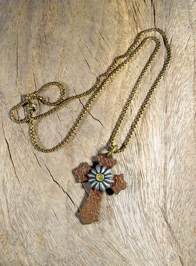 哥特十字项链吊坠紫铜手工复古