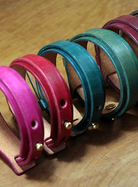 复古牛皮情侣棕色日韩风手环