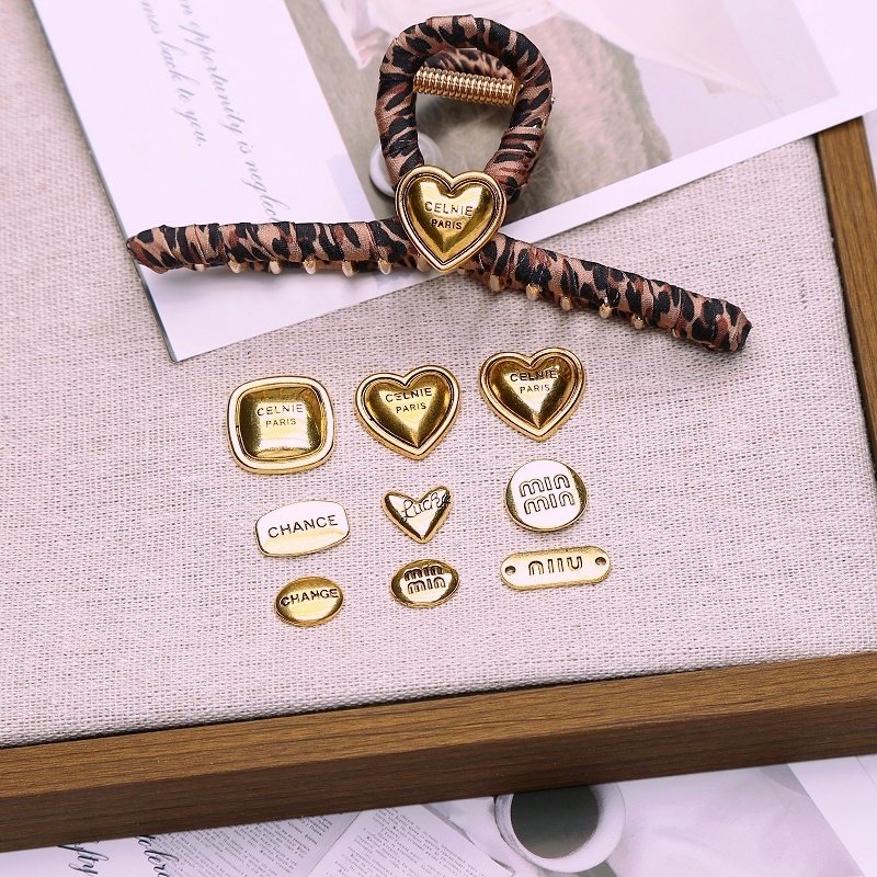 法式复古英文字母金色爱心金属合金饰品配件手工diy发夹发饰材料,淘宝优惠券,粉丝福利购,淘宝优惠卷